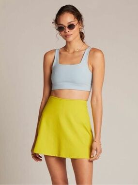 Girlfriend Collective Chartreuse High Waisted Skort
